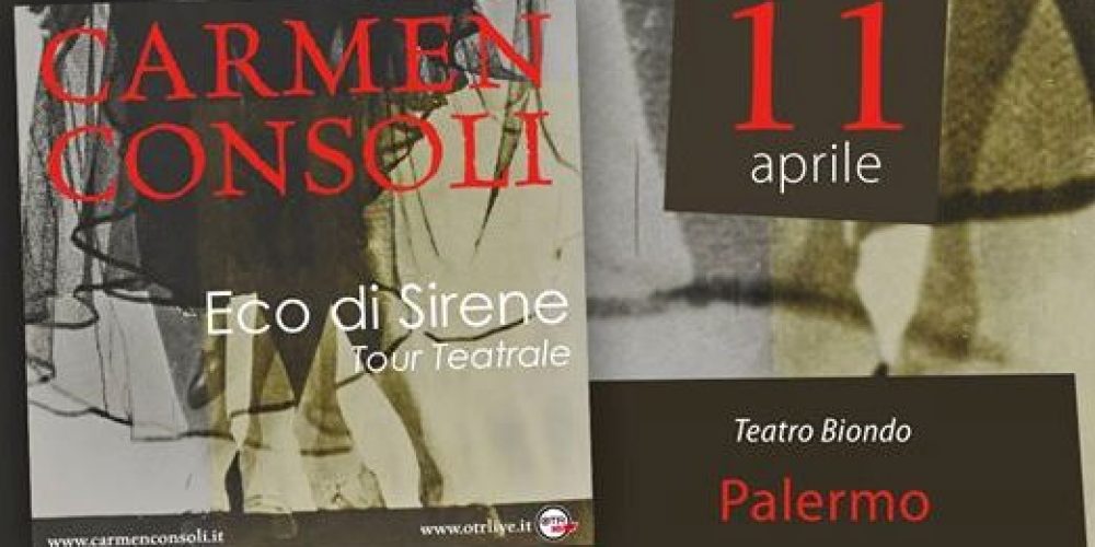 Carmen Consoli in concerto a Palermo l&#8217;11 aprile 2017